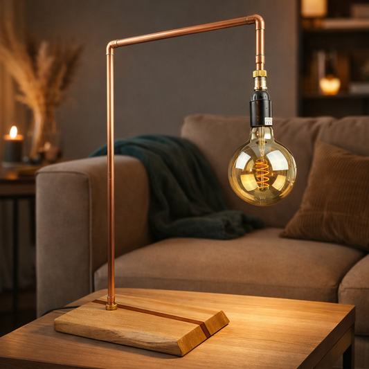Lampe Cuivre, Frêne & Sipo