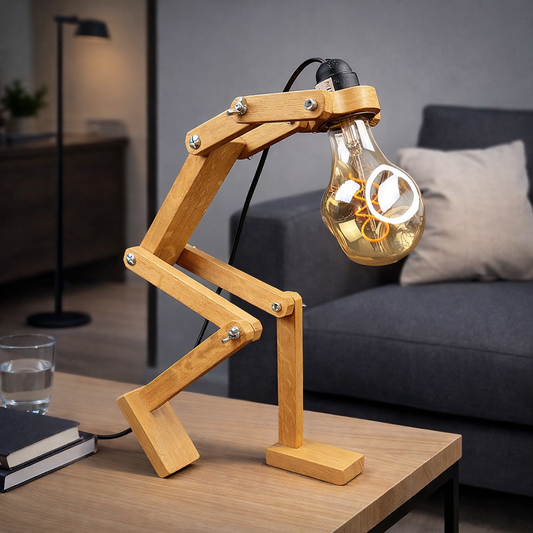 Lampe bonhomme en bois