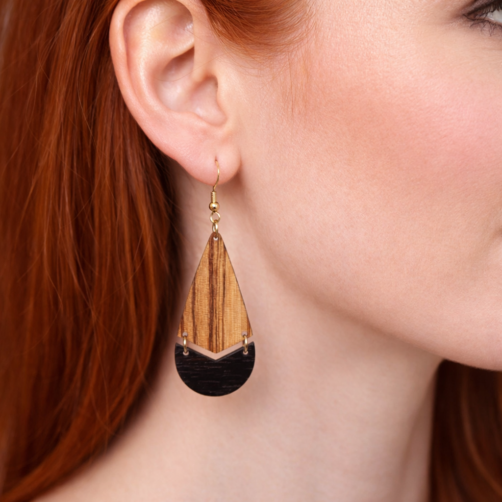 Boucles d’Oreilles Zébrano et Ébène