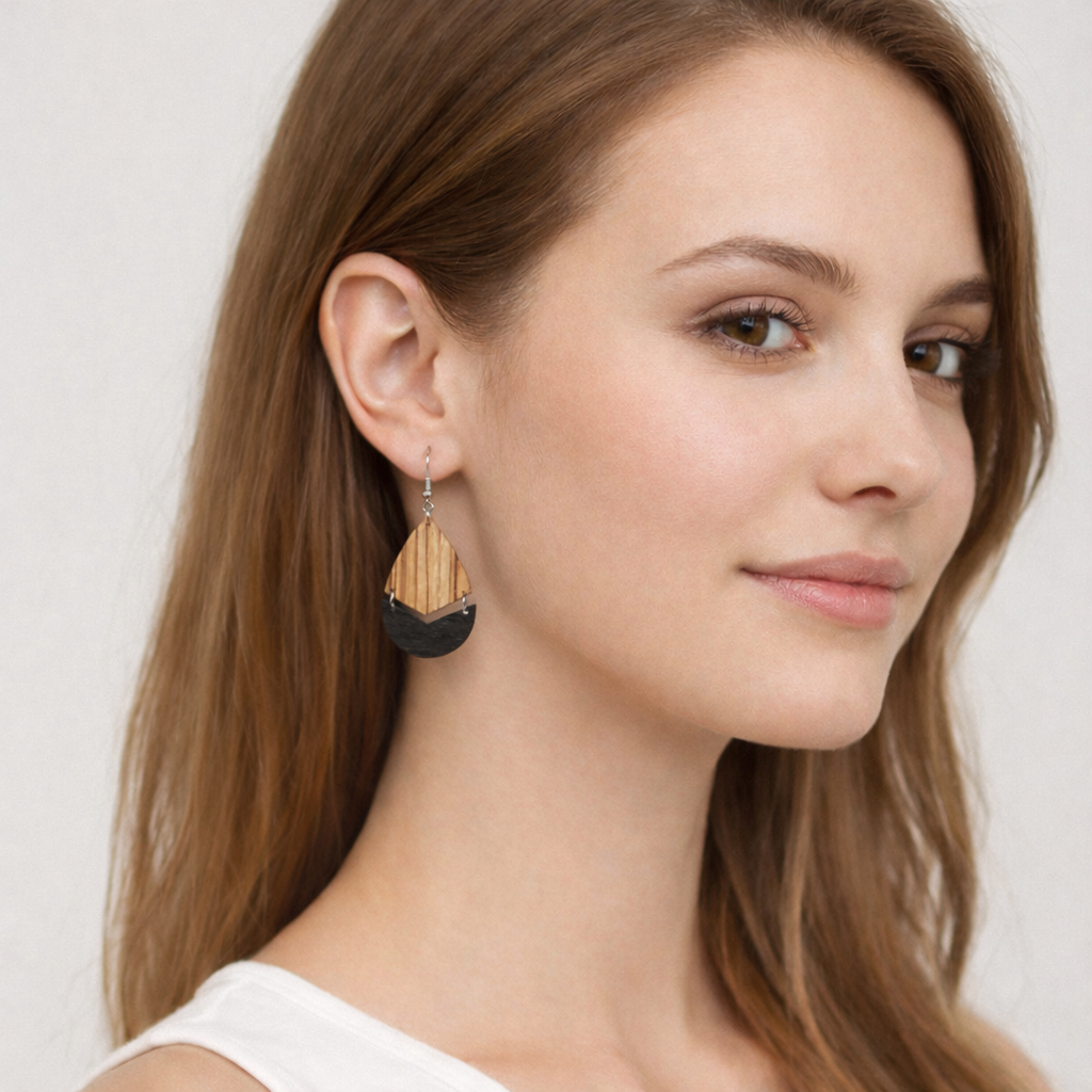 Boucles d’Oreilles Zébrano et Ébène