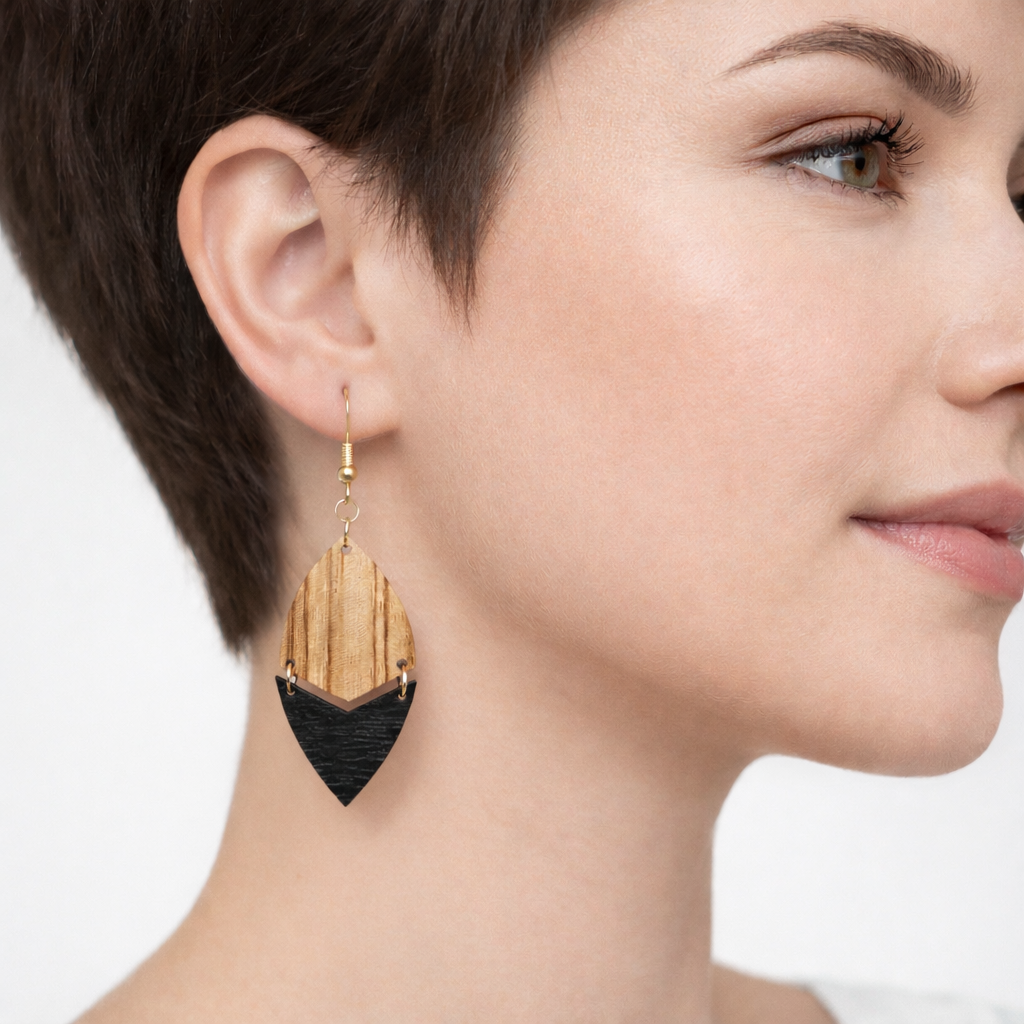 Boucles d’Oreilles Zébrano et Ébène