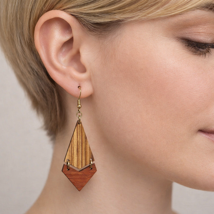 Boucles d’Oreilles Zebrano et Padouk