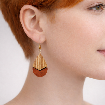 Boucles d’Oreilles Zebrano et Padouk