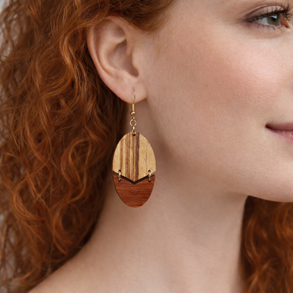 Boucles d’Oreilles Zebrano et Padouk