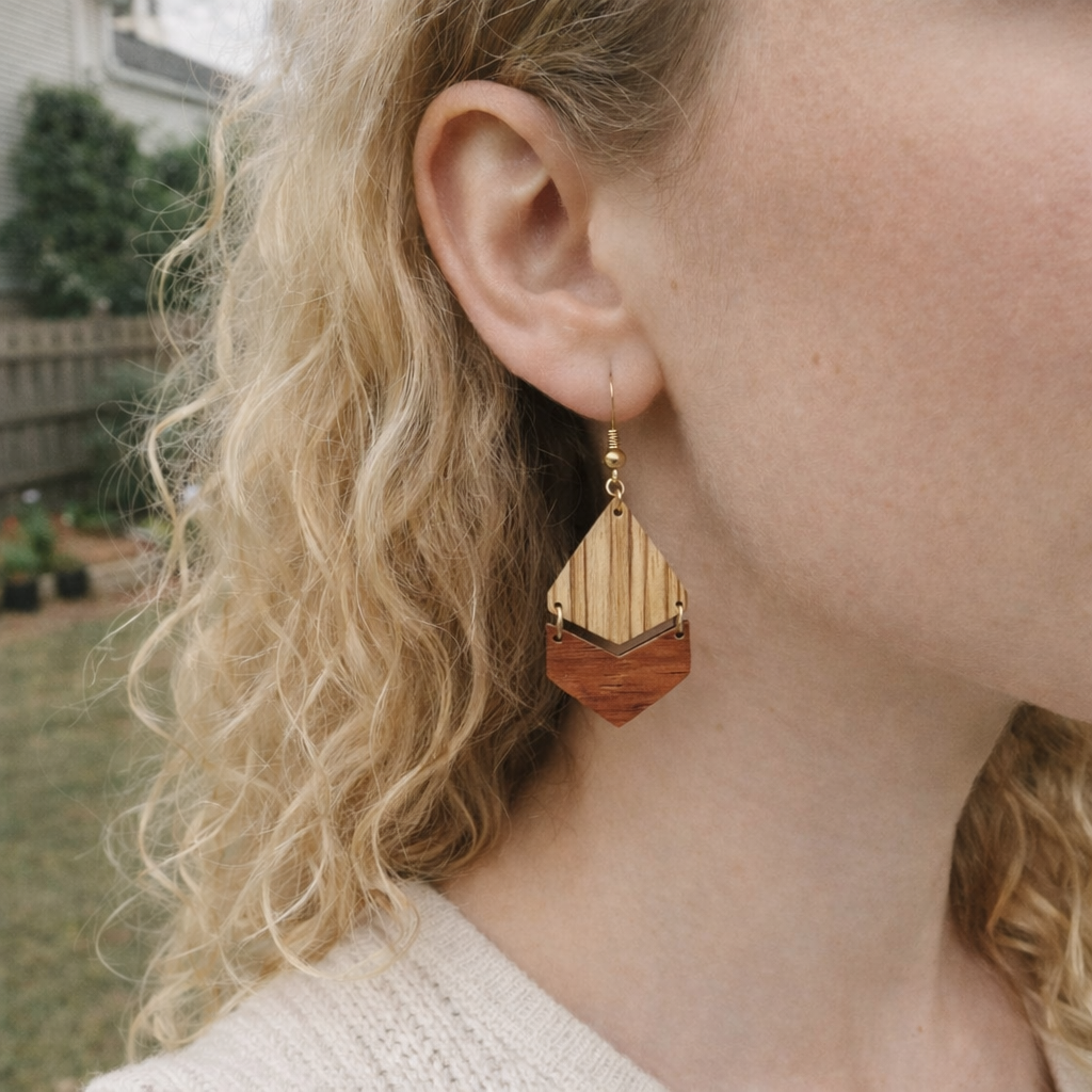 Boucles d’Oreilles Zebrano et Padouk