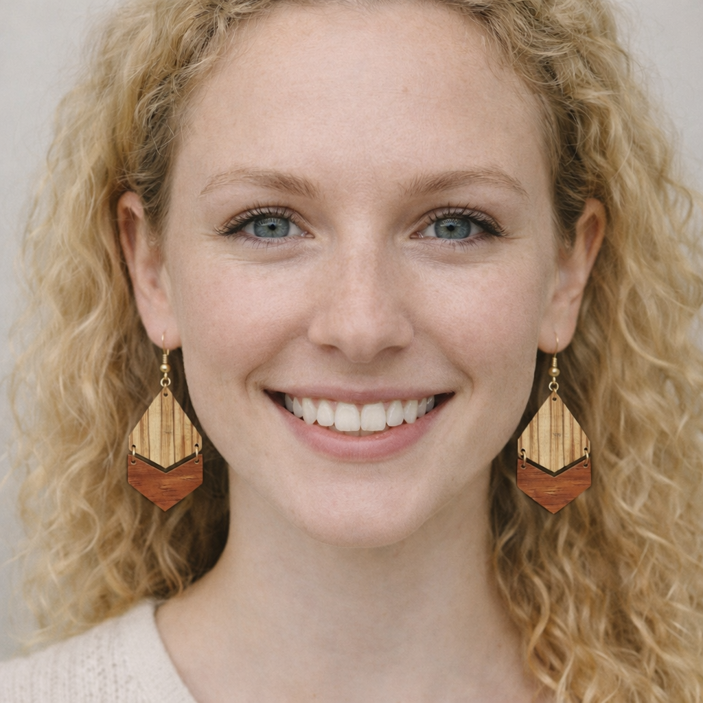 Boucles d’Oreilles Zebrano et Padouk