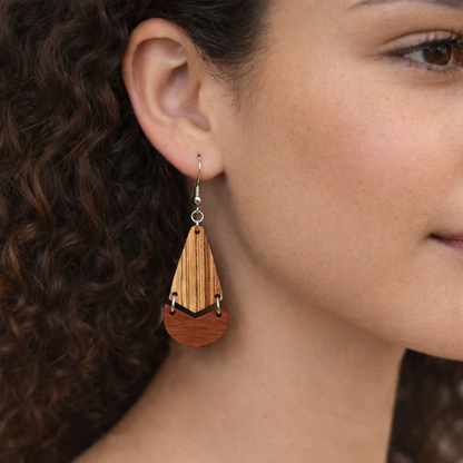 Boucles d’Oreilles Zebrano et Padouk