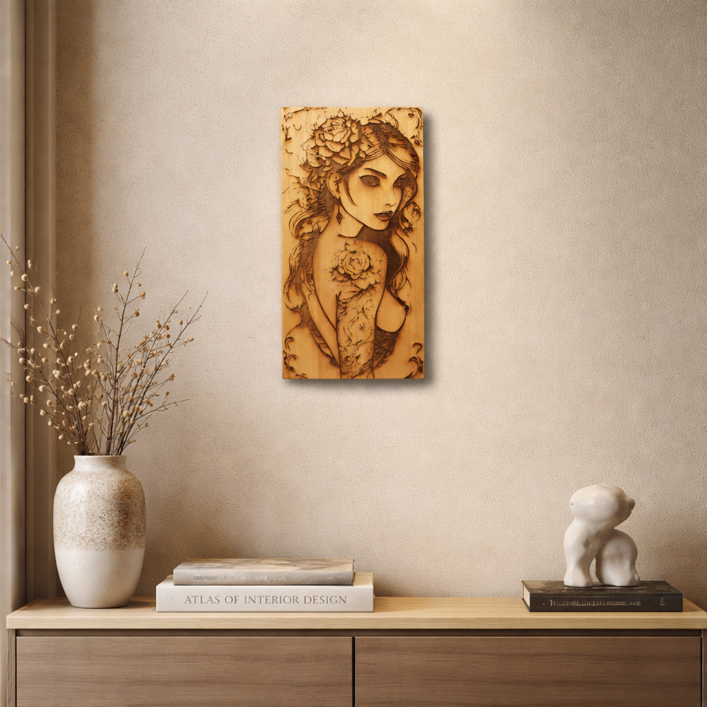 Déco murale La femme à la rose