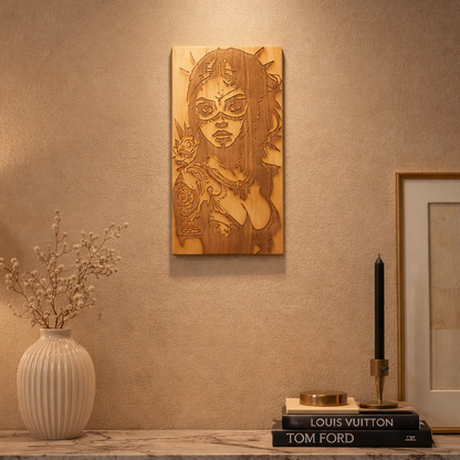 Déco murale d'une femme au style captivant