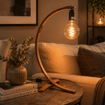 Lampe en C Sipo et Chêne