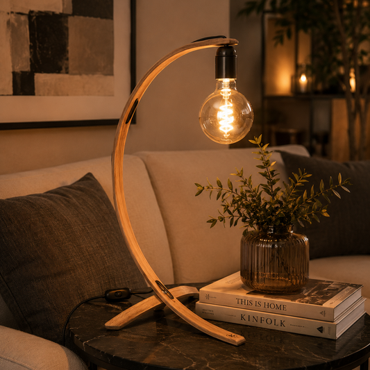 Lampe en C Chêne et Sipo