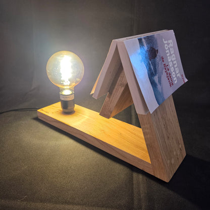 Support livre / lampe en chêne vieilli