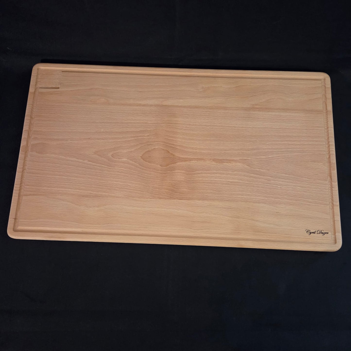 Planche à découper en Hêtre avec récupérateur de jus périphérique