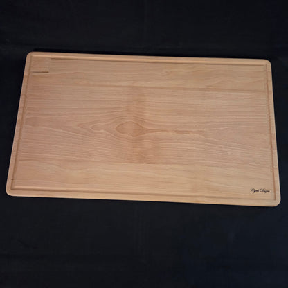 Planche à découper en Hêtre avec récupérateur de jus périphérique