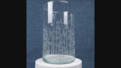 Vase en verre gravé – Motif Bambou
